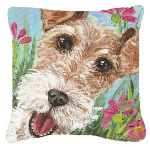 Fox Terrier by Judith Yates Canvas Decorative Pillow JYJ0178PW1414 by Caroline&#39;s Treasures
