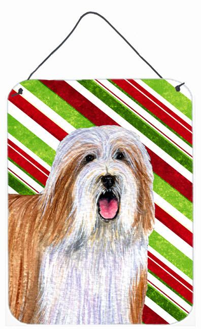 Bearded Collie Candy Cane Holiday Christmas Wall or Door Hanging Prints by Caroline&#39;s Treasures