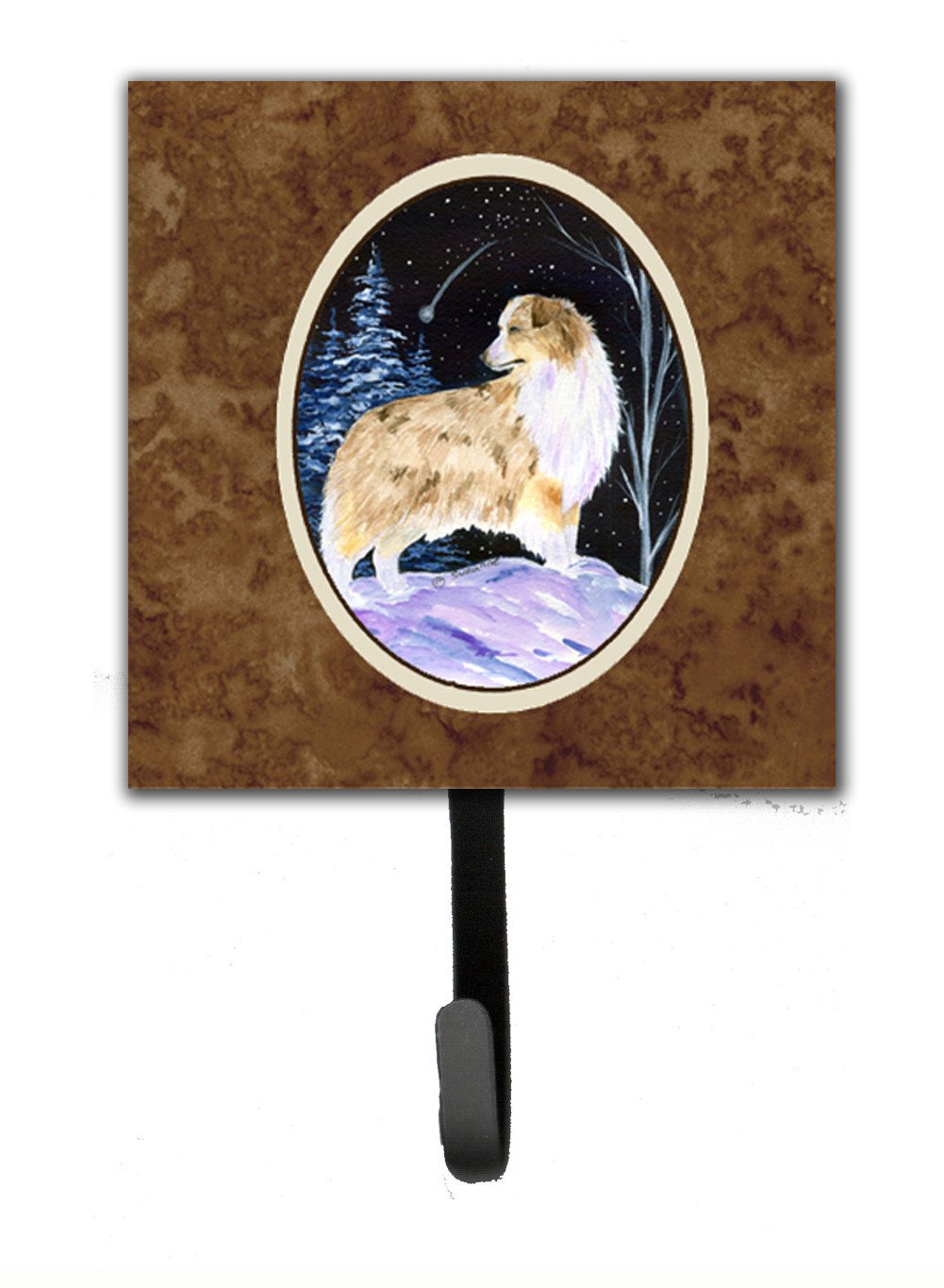Starry Night Australian Shepherd Leash Holder or Key Hook by Caroline&#39;s Treasures