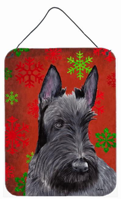 Scottish Terrier Red Snowflakes Holiday Christmas Wall or Door Hanging Prints by Caroline&#39;s Treasures