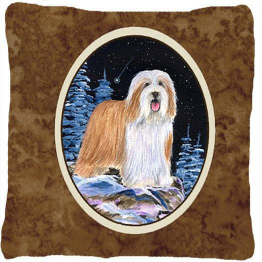 Starry Night Bearded Collie Decorative   Canvas Fabric Pillow by Caroline's Treasures