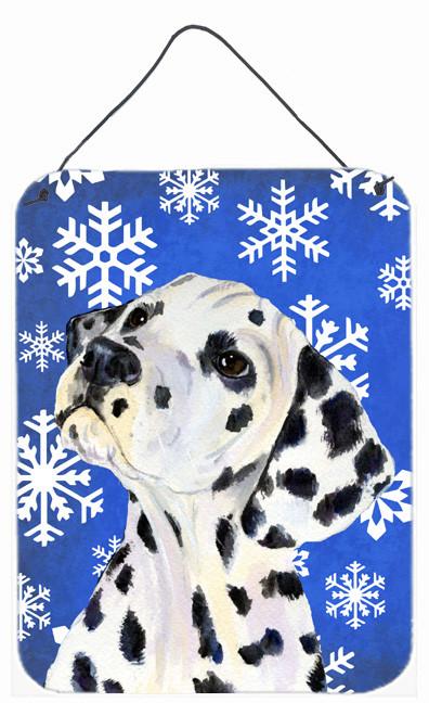 Dalmatian Winter Snowflakes Holiday Aluminium Metal Wall or Door Hanging Prints by Caroline&#39;s Treasures