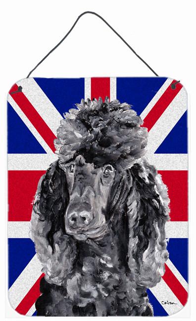 Black Standard Poodle with English Union Jack British Flag Wall or Door Hanging Prints SC9889DS1216 by Caroline's Treasures