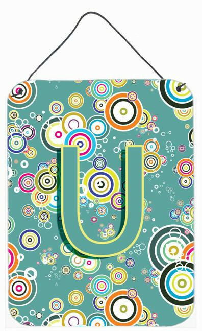 Caroline's Treasures Letter U Circle Circle Teal Initial Alphabet Wall or Door Hanging Prints CJ2015-UDS1216