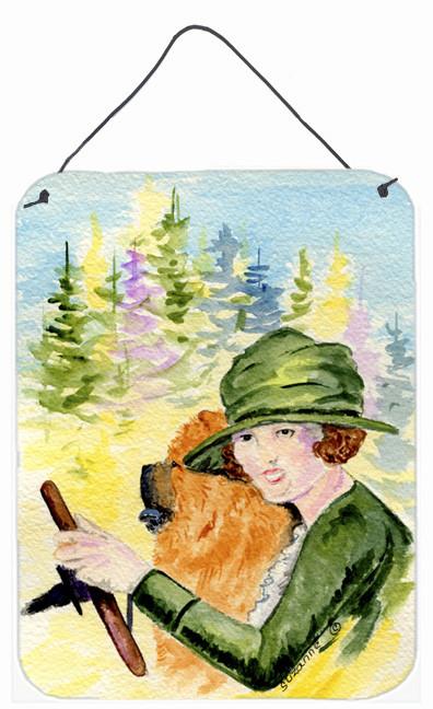 Lady driving with her Chow Chow Aluminium Metal Wall or Door Hanging Prints by Caroline's Treasures