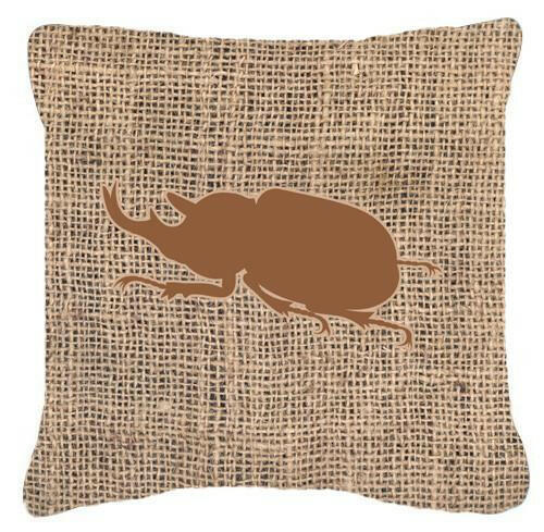 Beetle Burlap and Brown   Canvas Fabric Decorative Pillow BB1064 - the-store.com