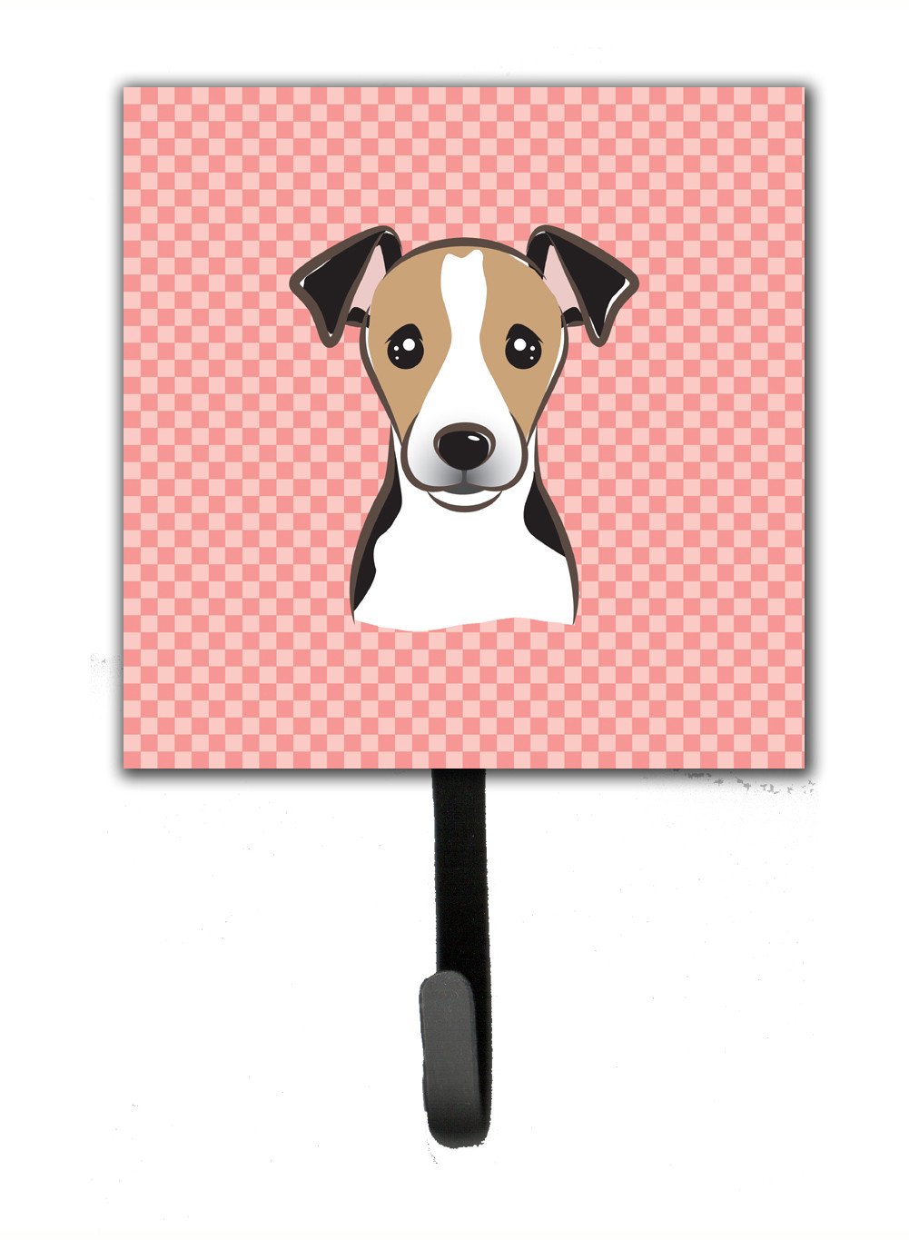 Checkerboard Pink Jack Russell Terrier Leash or Key Holder BB1261SH4 by Caroline&#39;s Treasures