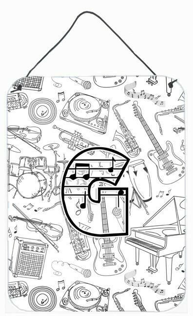 Caroline's Treasures Letter G Musical Note Letters Wall or Door Hanging Prints CJ2007-GDS1216