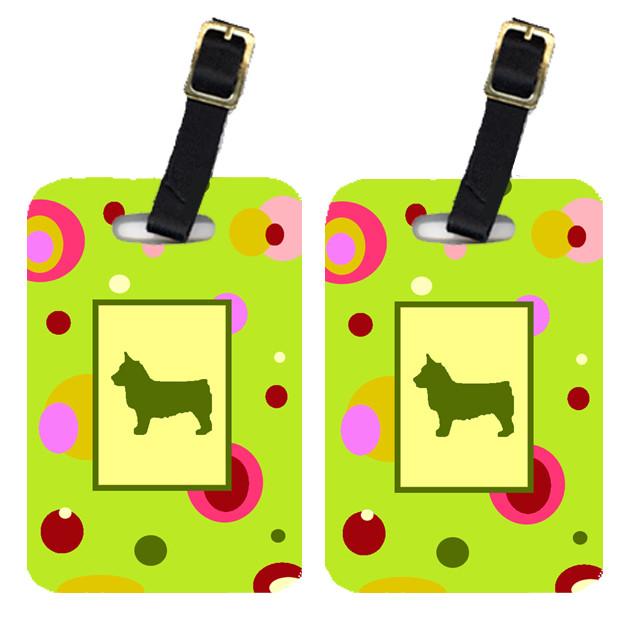 Caroline's Treasures Swedish Vallhund Luggage Tags – Set of 2 Durable Bag Tags with Straps