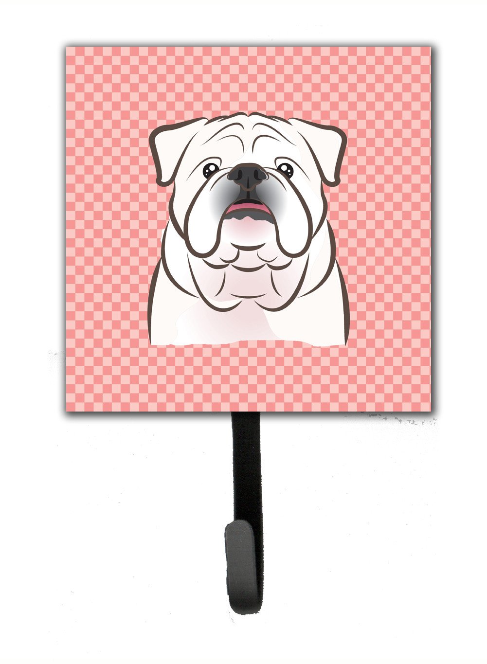 Checkerboard Pink White English Bulldog  Leash or Key Holder BB1220SH4 by Caroline&#39;s Treasures