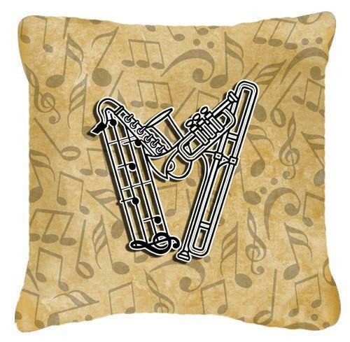 Letter W Musical Instrument Alphabet Canvas Fabric Decorative Pillow CJ2004-WPW1414 by Caroline&#39;s Treasures