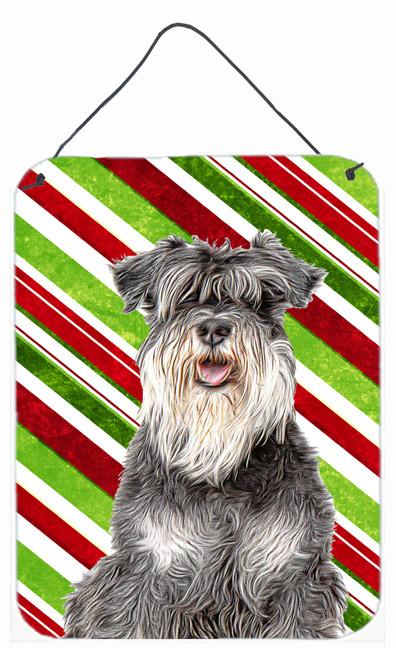 Candy Cane Holiday Christmas Schnauzer Wall or Door Hanging Prints KJ1171DS1216 by Caroline&#39;s Treasures