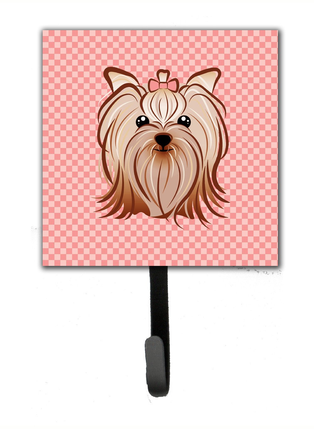 Checkerboard Pink Yorkie Yorkshire Terrier Leash or Key Holder BB1204SH4 by Caroline&#39;s Treasures
