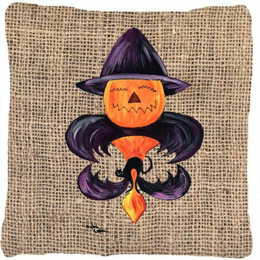 Halloween Pumpkin Bat Fleur de lis Decorative   Canvas Fabric Pillow - the-store.com