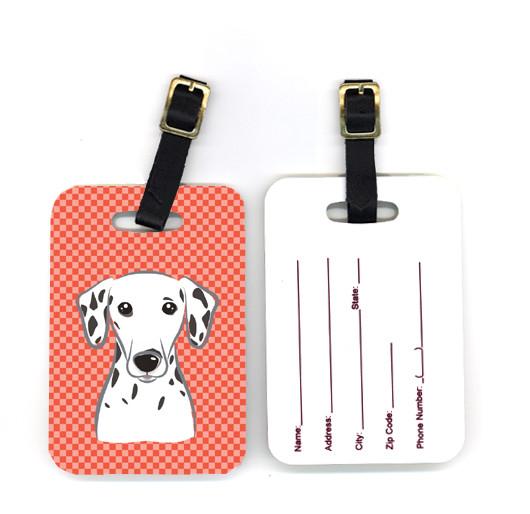 Pair of Red Checkered Dalmatian Luggage Tags BB1131BT by Caroline&#39;s Treasures