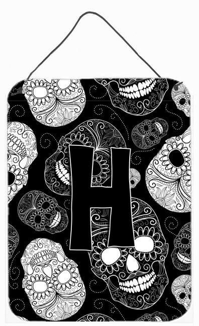 Caroline's Treasures Letter H Day of the Dead Skulls Black Wall or Door Hanging Prints CJ2008-HDS1216