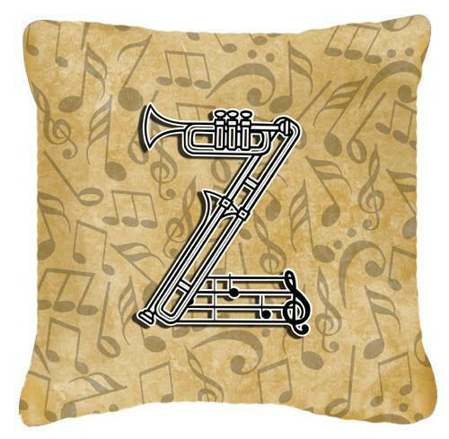 Letter Z Musical Instrument Alphabet Canvas Fabric Decorative Pillow CJ2004-ZPW1414 by Caroline&#39;s Treasures