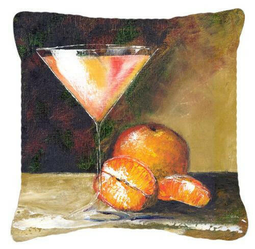 Orange Martini by Malenda Trick Canvas Decorative Pillow TMTR0036PW1414 by Caroline&#39;s Treasures