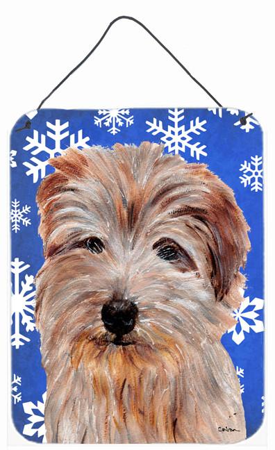 Norfolk Terrier Winter Snowflakes Wall or Door Hanging Prints SC9784DS1216 by Caroline&#39;s Treasures