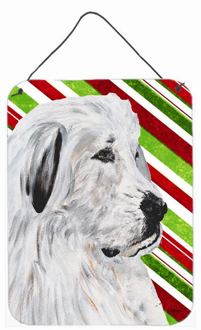 Great Pyrenees Candy Cane Christmas Wall or Door Hanging Prints SC9810DS1216 by Caroline&#39;s Treasures