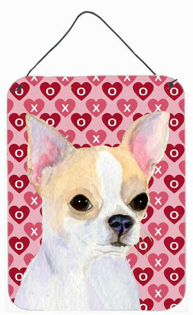 Chihuahua Hearts Love and Valentine&#39;s Day Portrait Wall or Door Hanging Prints by Caroline&#39;s Treasures