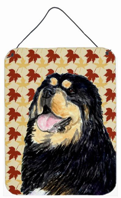 Tibetan Mastiff Fall Leaves Portrait Wall or Door Hanging Prints by Caroline&#39;s Treasures