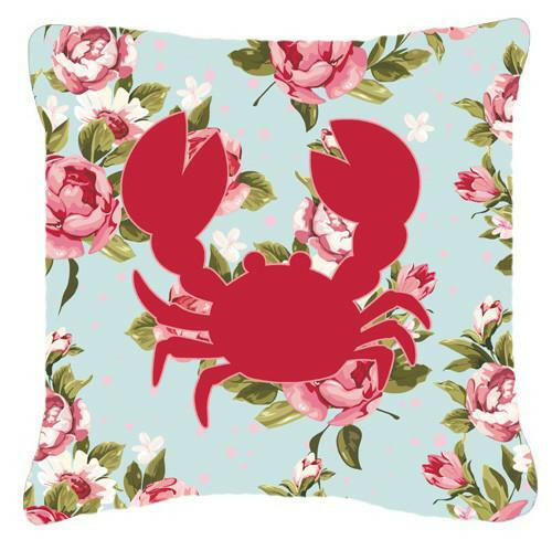 Crab Shabby Chic Blue Roses   Canvas Fabric Decorative Pillow BB1104 - the-store.com