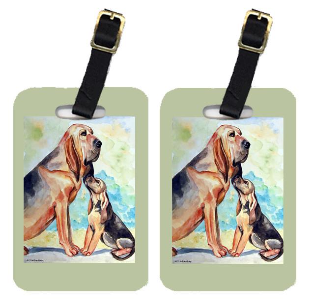 Pair of 2 Bloodhound Momma&#39;s Love Luggage Tags by Caroline&#39;s Treasures