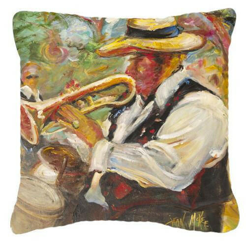 Jazz Trumpet Canvas Fabric Decorative Pillow JMK1276PW1414 by Caroline&#39;s Treasures