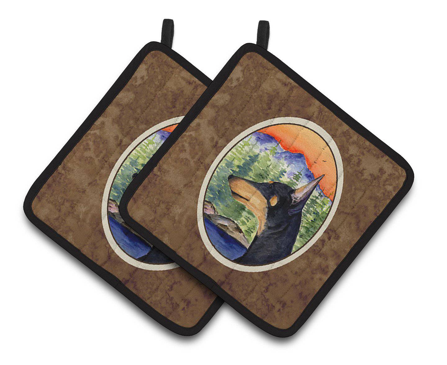 Manchester Terrier Pair of Pot Holders SS8433PTHD - the-store.com