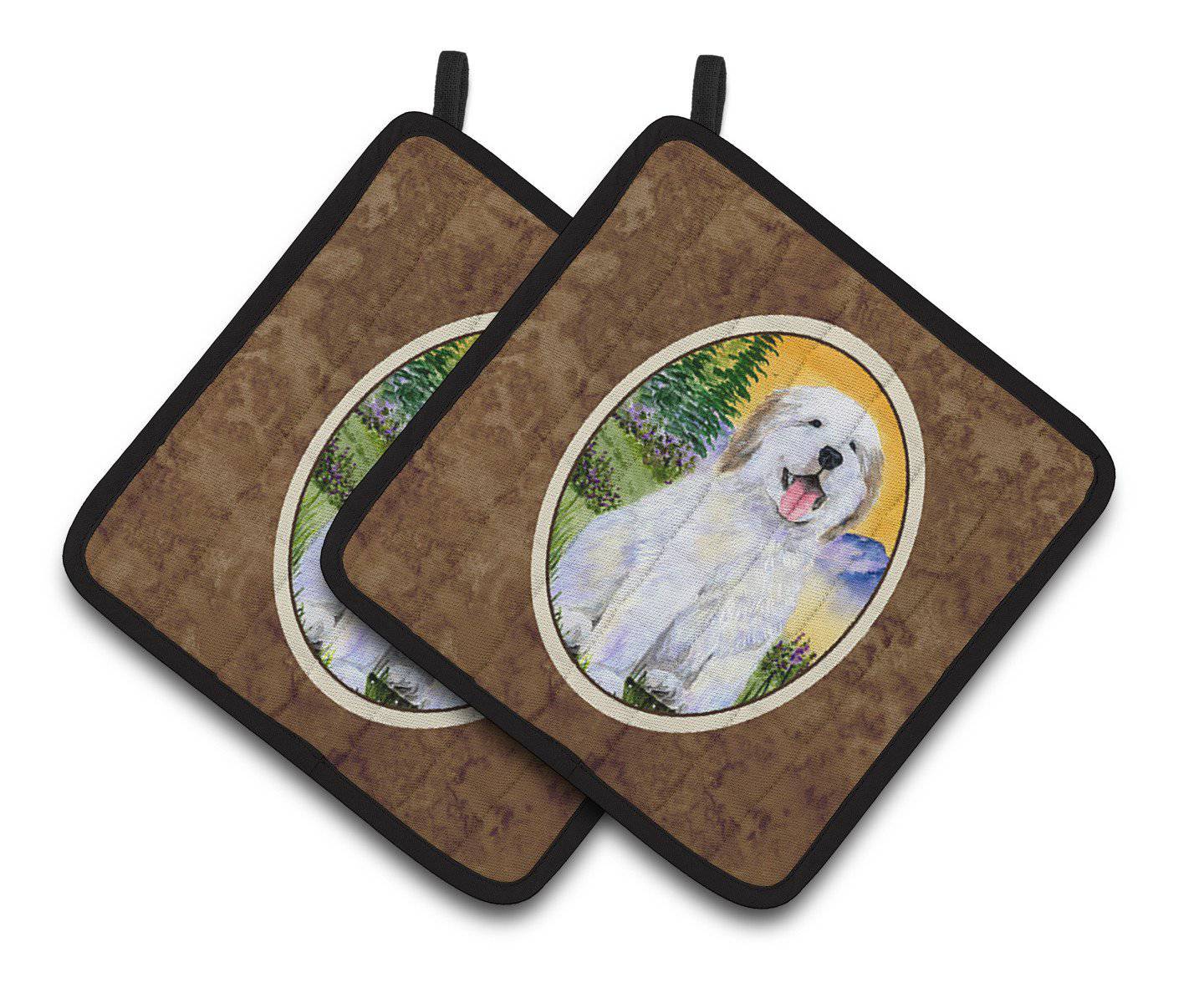 Great Pyrenees Pair of Pot Holders SS8469PTHD - the-store.com