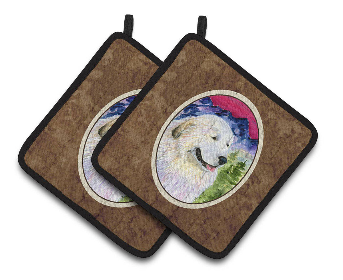 Great Pyrenees Pair of Pot Holders SS8473PTHD - the-store.com