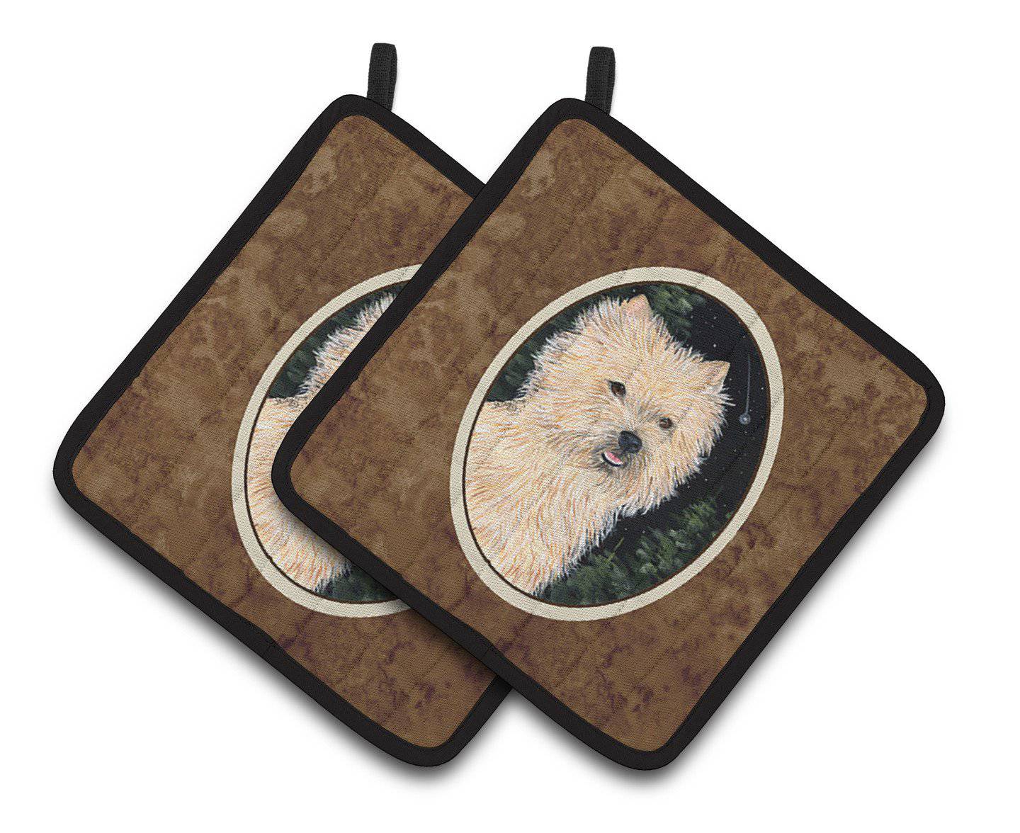 Starry Night Cairn Terrier Pair of Pot Holders SS8502PTHD - the-store.com