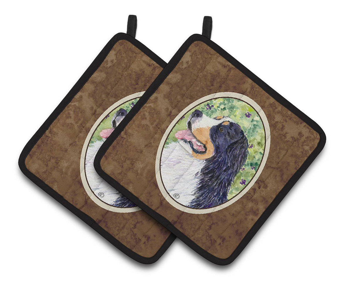 Bernese Mountain Dog Pair of Pot Holders SS8706PTHD - the-store.com