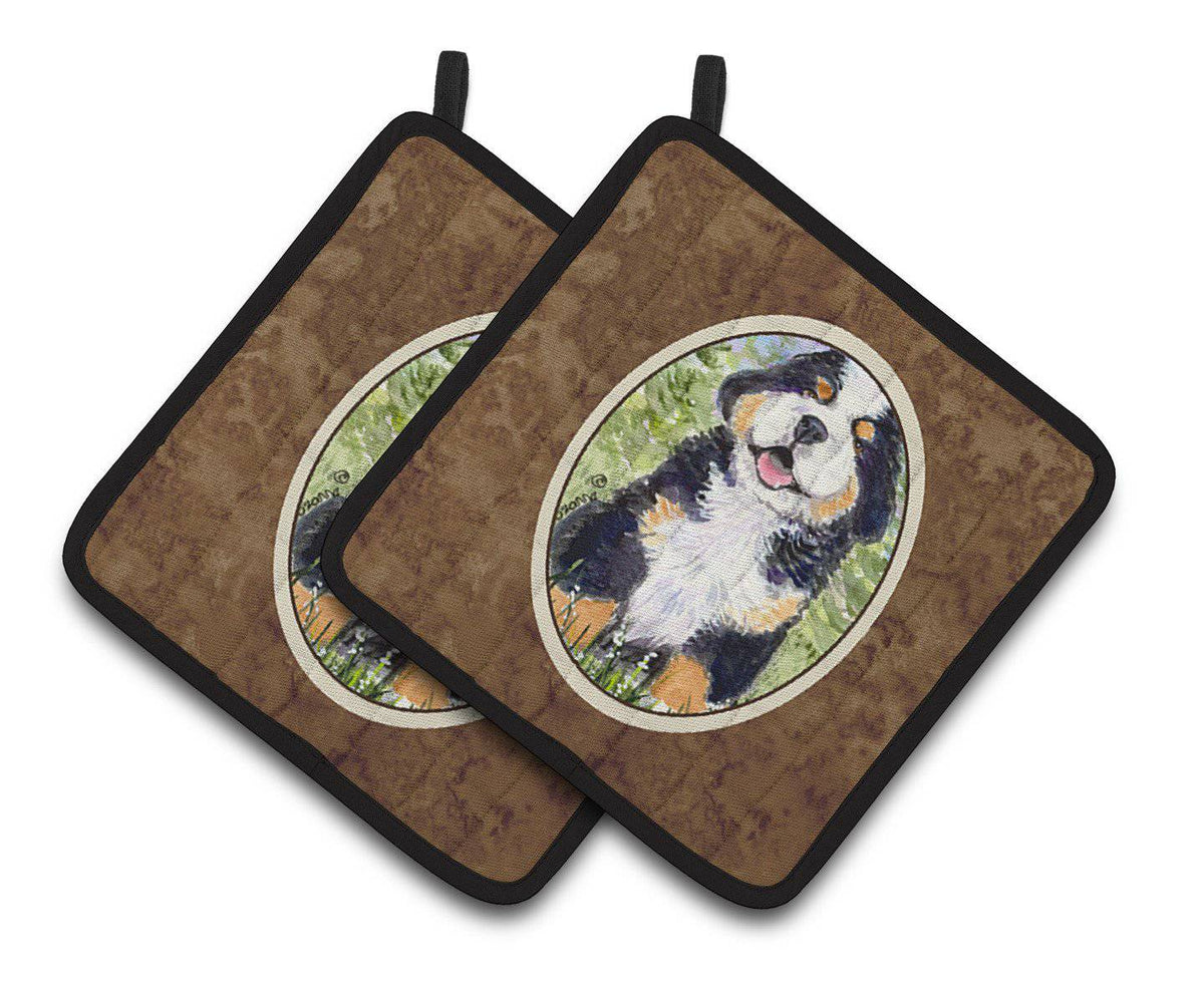 Bernese Mountain Dog Pair of Pot Holders SS8750PTHD - the-store.com