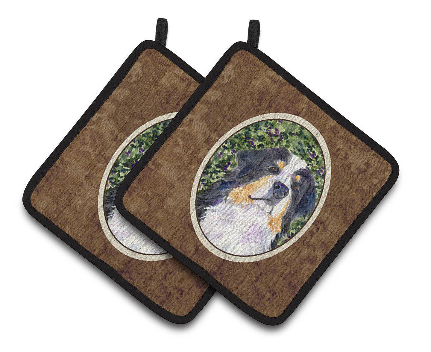 Bernese Mountain Dog Pair of Pot Holders SS8830PTHD - the-store.com