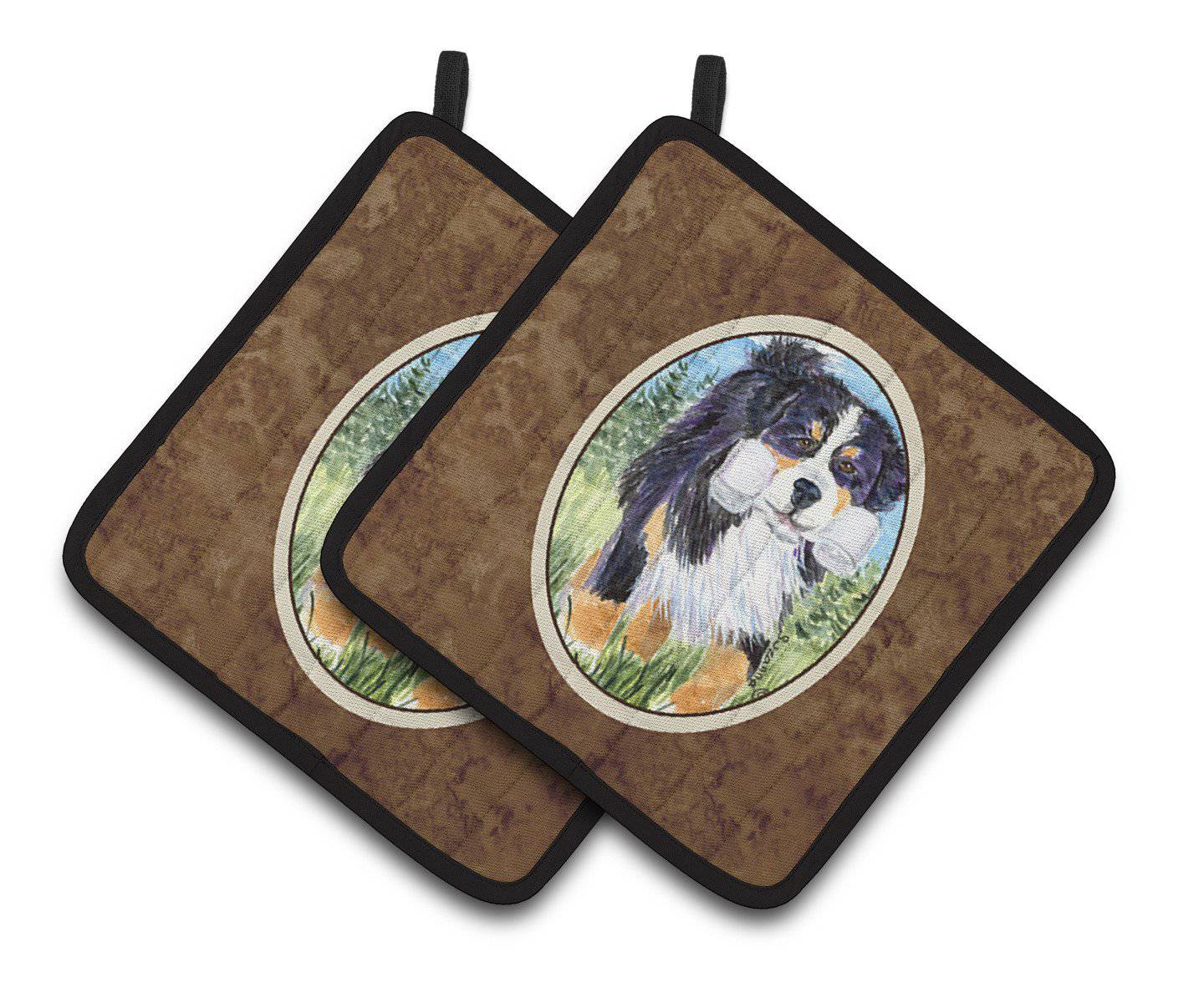 Bernese Mountain Dog Pair of Pot Holders SS8860PTHD - the-store.com