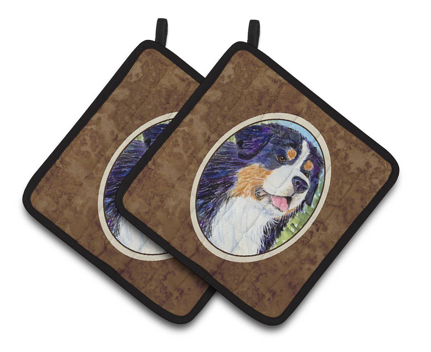 Bernese Mountain Dog Pair of Pot Holders SS8867PTHD - the-store.com