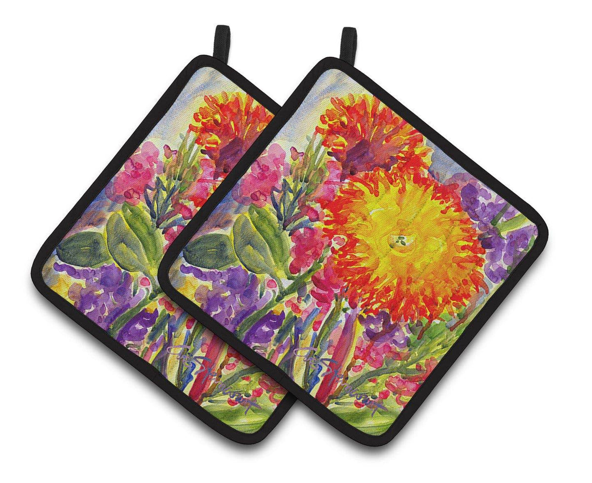 Flower - Aster Pair of Pot Holders 6077PTHD - the-store.com