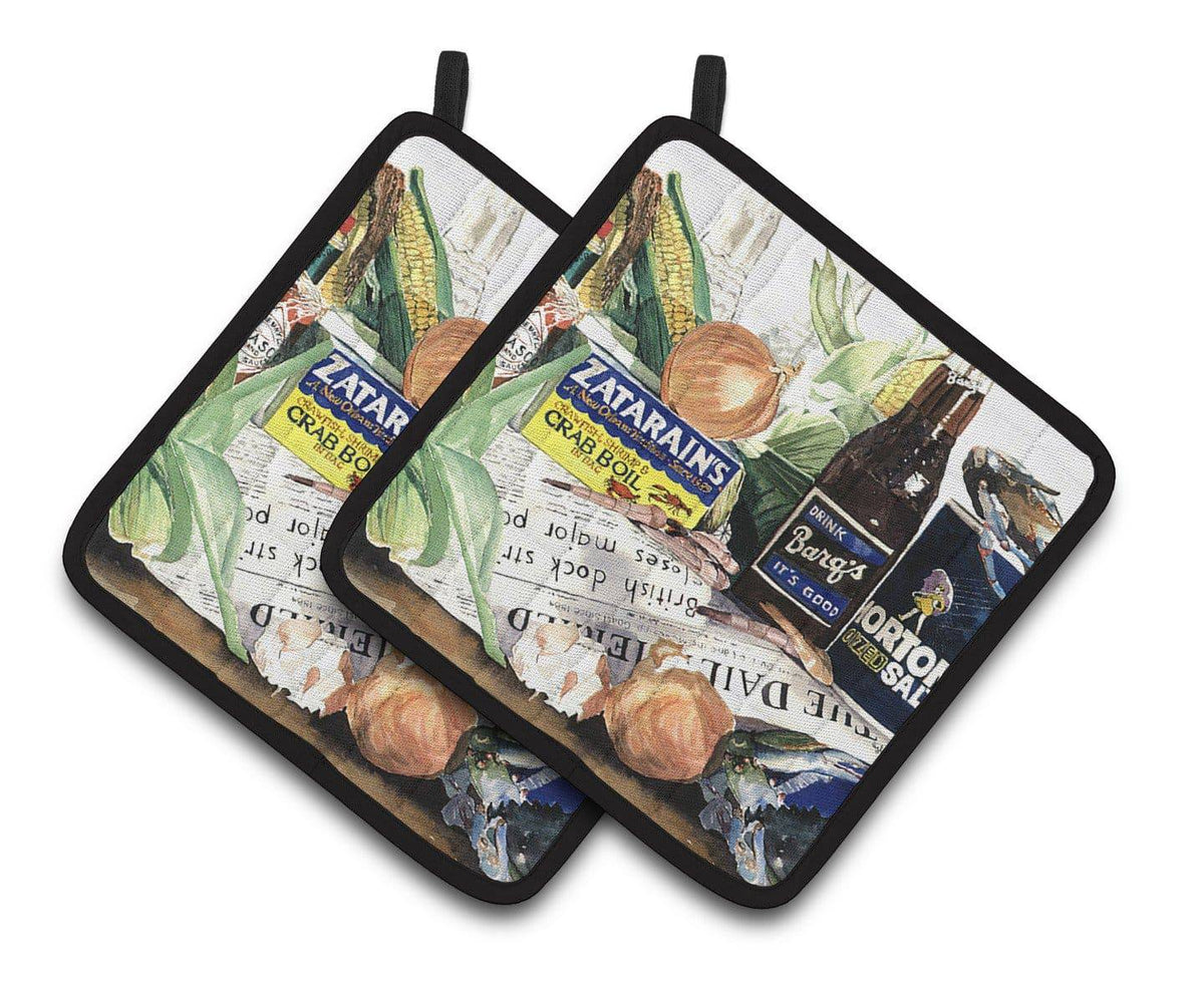 Barq&#39;s, Crabs, and spices Pair of Pot Holders 1002PTHD - the-store.com