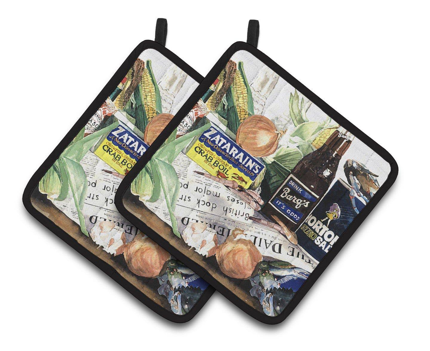 Barq's, Crabs, and spices Pair of Pot Holders 1002PTHD - the-store.com