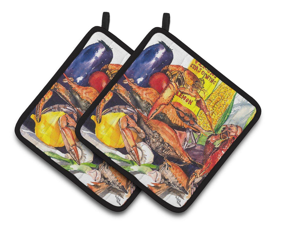 Veron&#39;s and Crabs Pair of Pot Holders 1016PTHD - the-store.com
