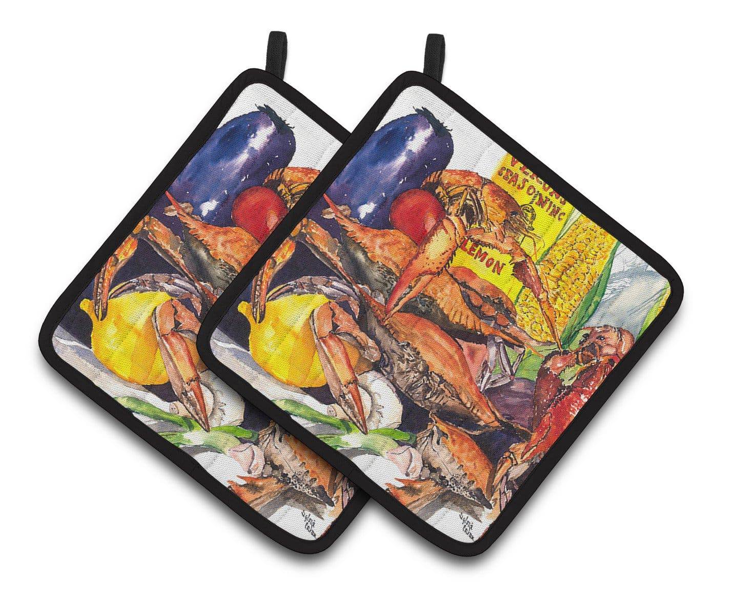 Veron's and Crabs Pair of Pot Holders 1016PTHD - the-store.com