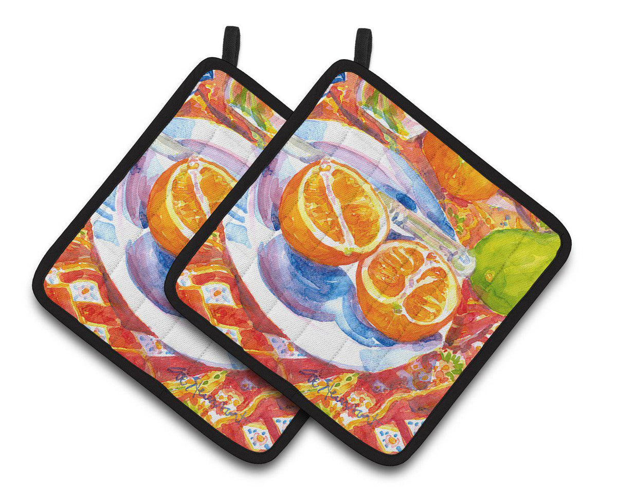 Florida Oranges Sliced for breakfast Pair of Pot Holders 6035PTHD - the-store.com