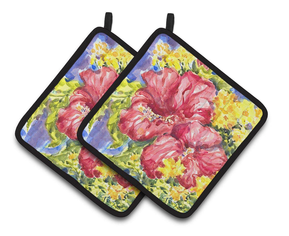 Flower - Hibiscus Pair of Pot Holders 6056PTHD - the-store.com