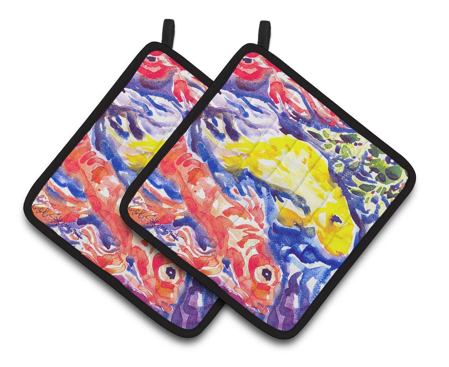 Fish - Koi in the pond Pair of Pot Holders 6116PTHD - the-store.com