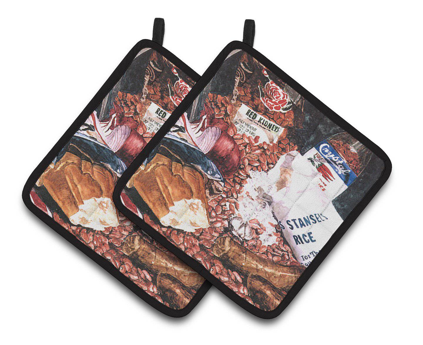 Red Beans and Rice Pair of Pot Holders 8536PTHD - the-store.com