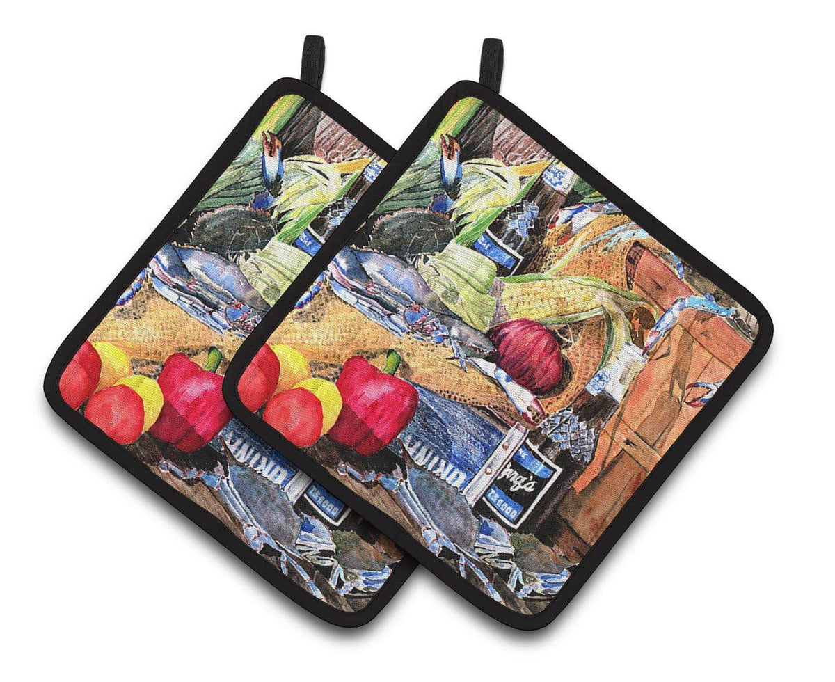 Barq&#39;s and Crabs Pair of Pot Holders 8538PTHD - the-store.com
