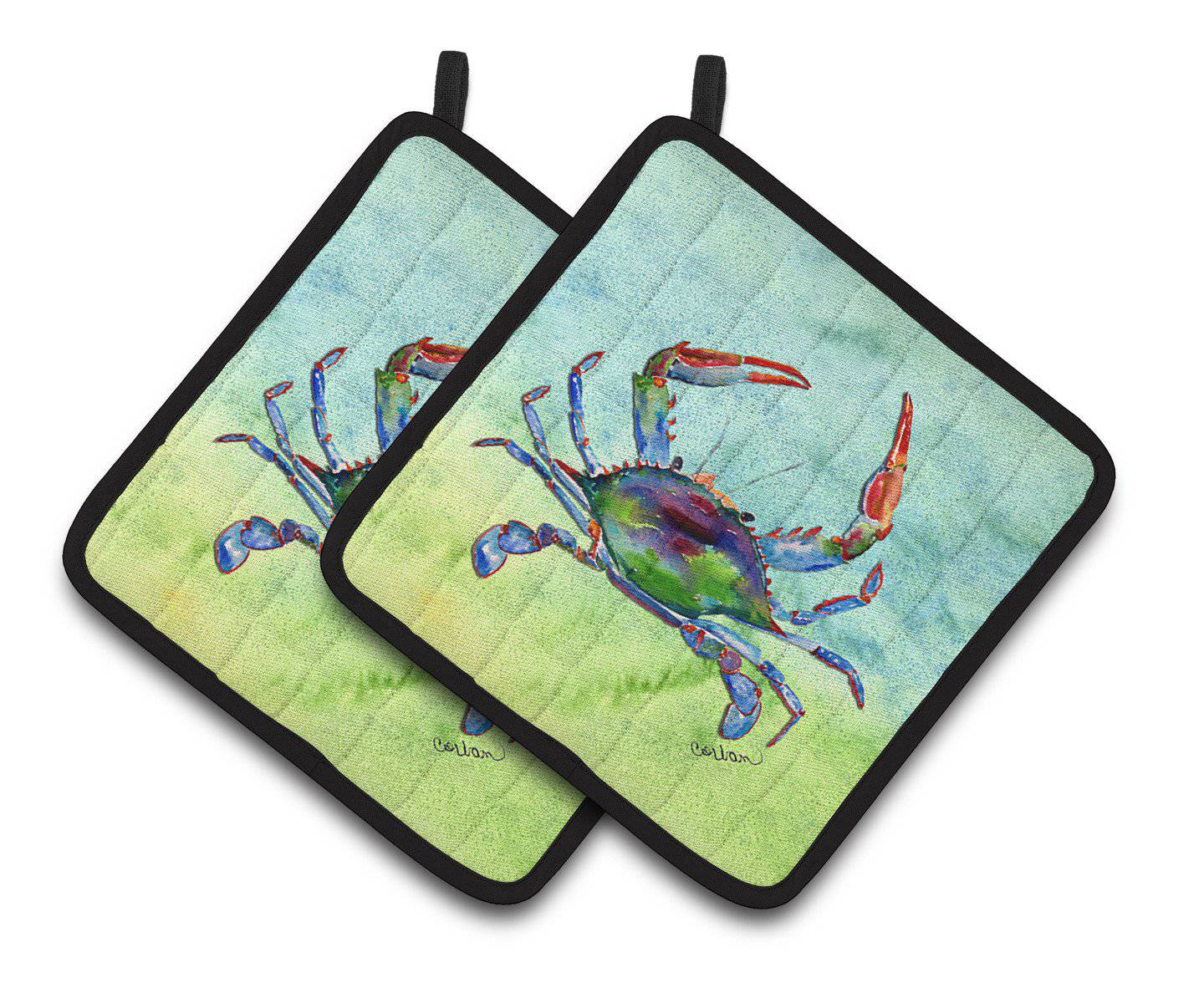 Crab Pair of Pot Holders 8550PTHD - the-store.com
