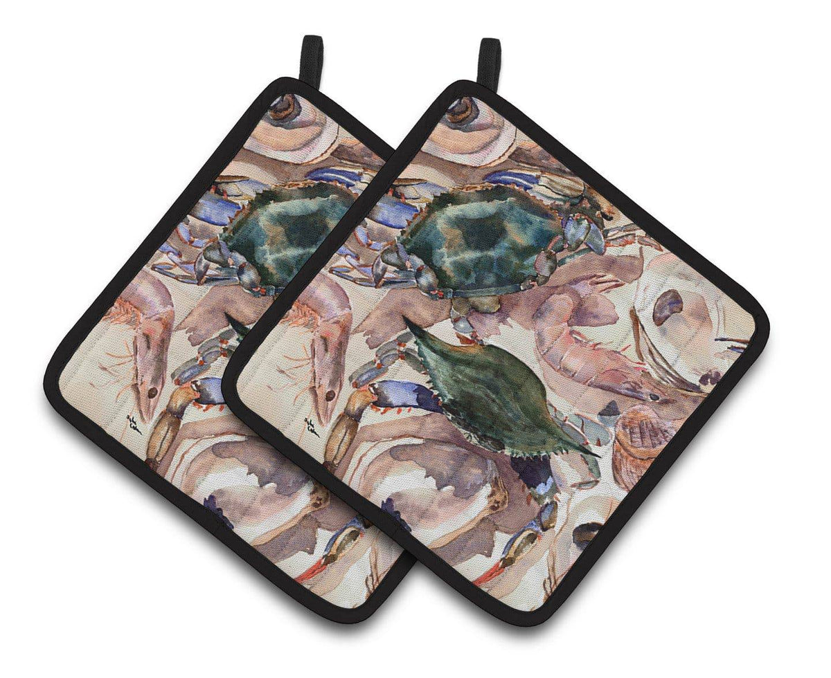 Crab Pair of Pot Holders 8618PTHD - the-store.com